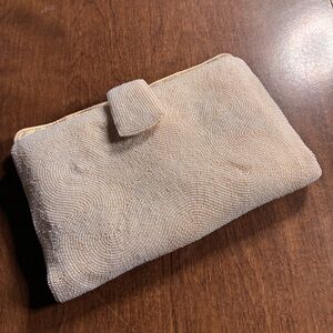 Vintage Walborg Hand Beaded Purse Evening Bag Clutch White Made in  Japan